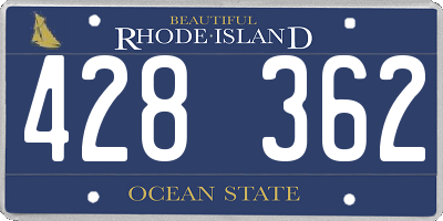 RI license plate 428362