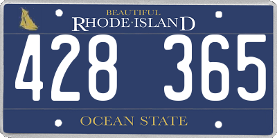 RI license plate 428365