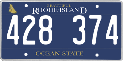 RI license plate 428374