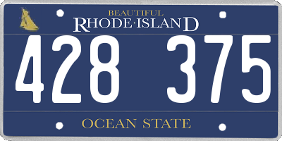 RI license plate 428375