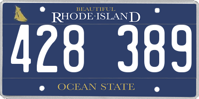 RI license plate 428389