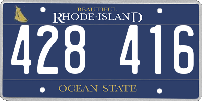 RI license plate 428416