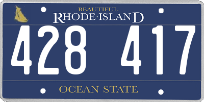 RI license plate 428417