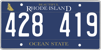 RI license plate 428419