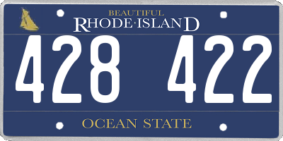 RI license plate 428422