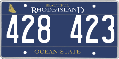 RI license plate 428423