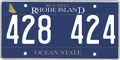 RI license plate 428424