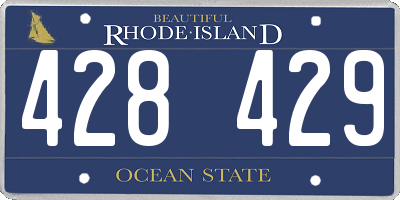 RI license plate 428429