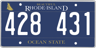 RI license plate 428431