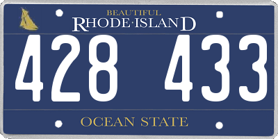 RI license plate 428433