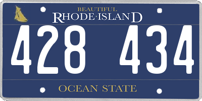 RI license plate 428434