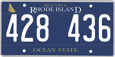 RI license plate 428436