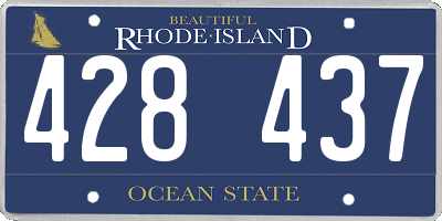 RI license plate 428437
