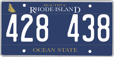 RI license plate 428438