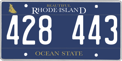 RI license plate 428443