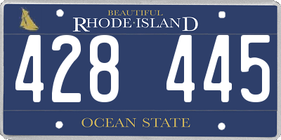 RI license plate 428445