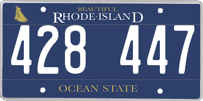 RI license plate 428447