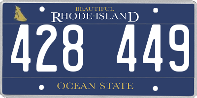 RI license plate 428449