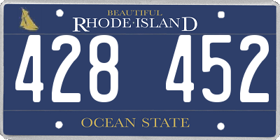 RI license plate 428452