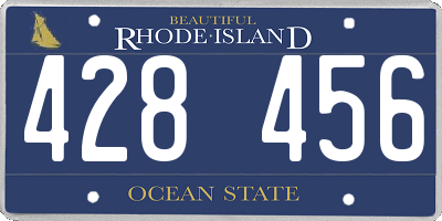 RI license plate 428456