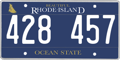 RI license plate 428457