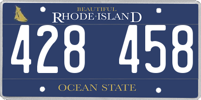 RI license plate 428458