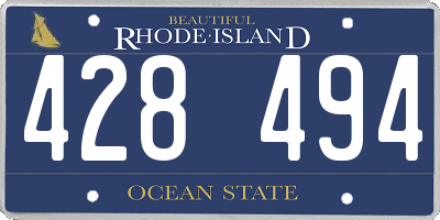 RI license plate 428494