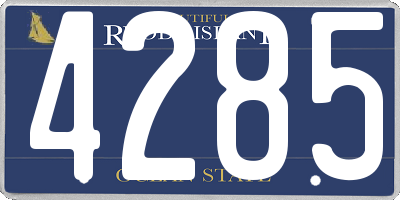 RI license plate 4285