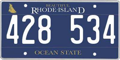 RI license plate 428534