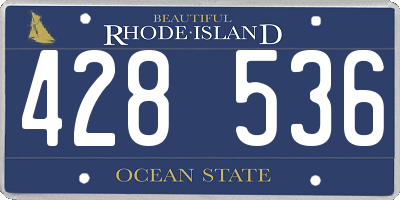 RI license plate 428536