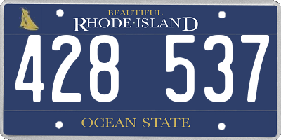 RI license plate 428537