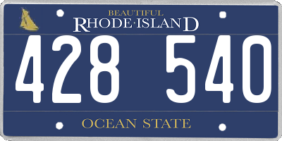 RI license plate 428540
