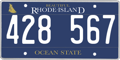 RI license plate 428567
