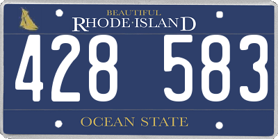 RI license plate 428583