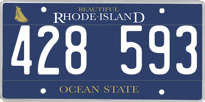 RI license plate 428593