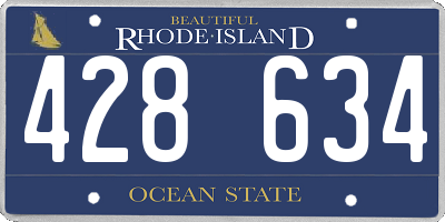RI license plate 428634