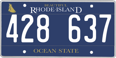 RI license plate 428637