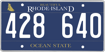 RI license plate 428640
