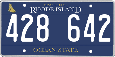RI license plate 428642