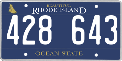 RI license plate 428643