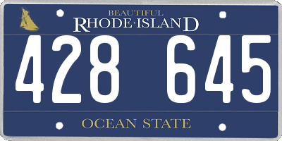 RI license plate 428645