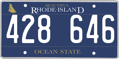 RI license plate 428646