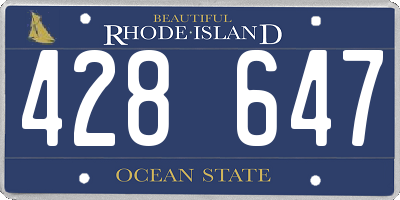 RI license plate 428647