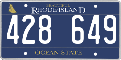 RI license plate 428649