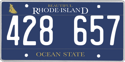 RI license plate 428657