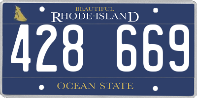 RI license plate 428669
