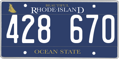 RI license plate 428670