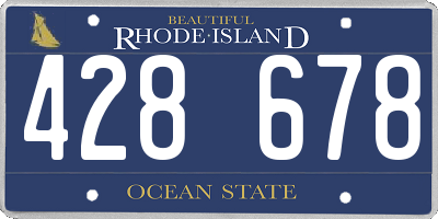 RI license plate 428678