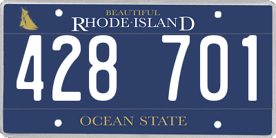 RI license plate 428701