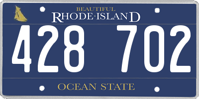 RI license plate 428702